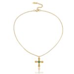 DOUBLE LAYER CROSS PENDANT NECKLACE