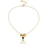 GEMSTONE HEART-SHAPED ALPHABET NECKLACE