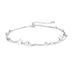 Double Layer Star Sterling Silver Anklet